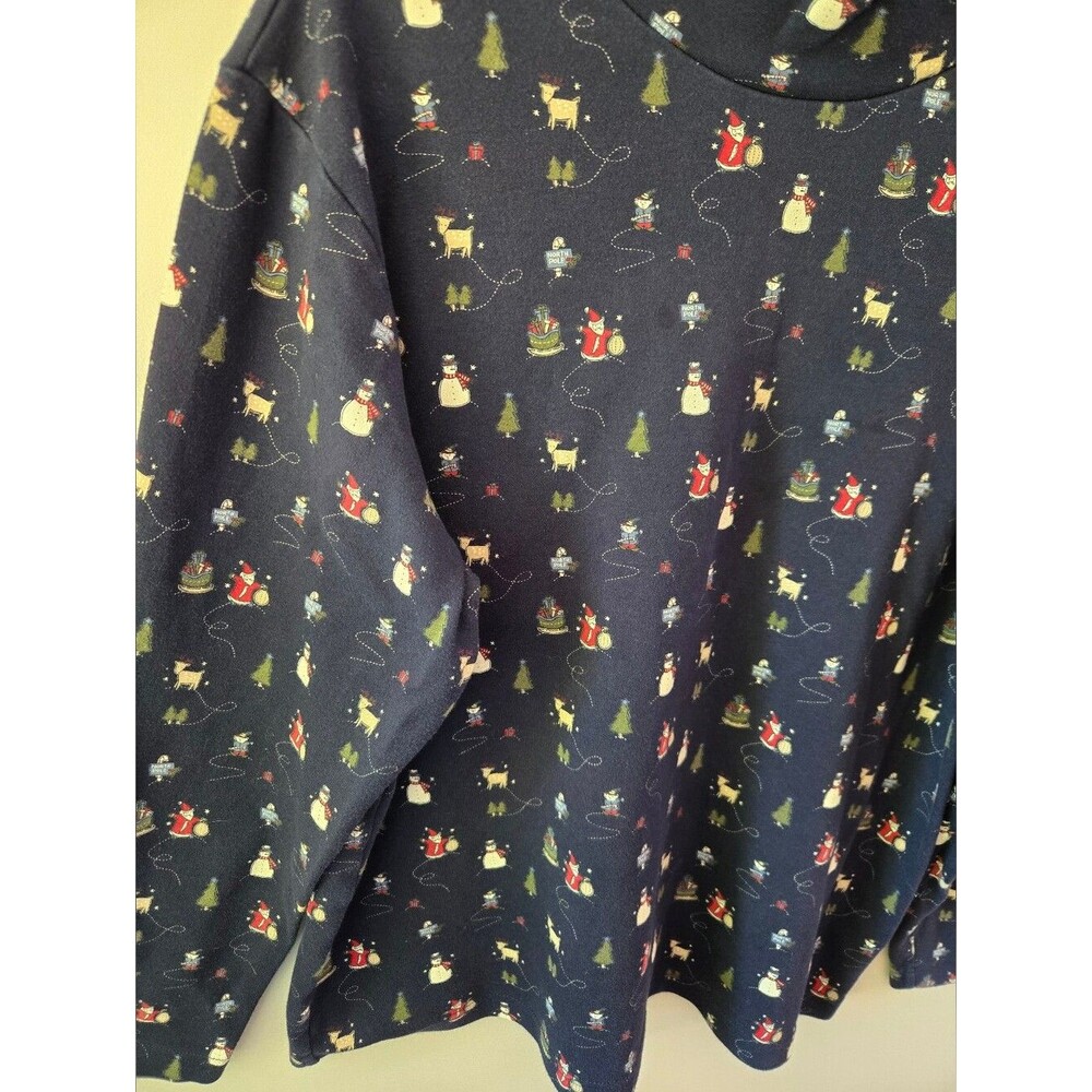 QVC Festive Christmas Novelty Mock Neck Top 🎄